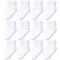 CozyWay Toddler Crew Grip Socks - Non-Slip Gripper Soles - Size 3T-5T, White, Grip Socks for Kids - Pack of 12